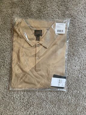 Nordstrom Men’s Large -14th & Union Polo Shirt in Beige/Tan Short Sleeve NWT